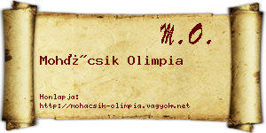 Mohácsik Olimpia névjegykártya